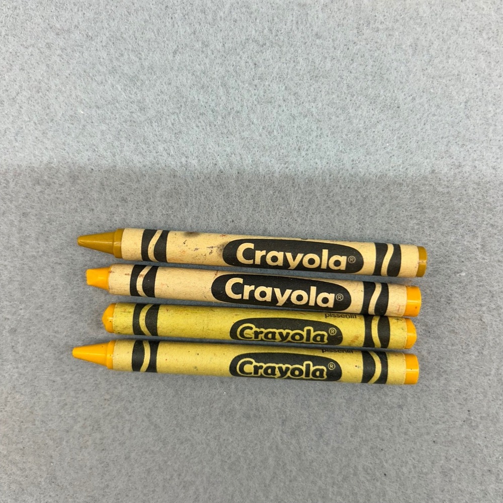 Vintage Crayola Crayons Lot of 4 Dandelion and Goldenrod Yellow Art Supplies